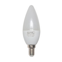 Лампа светодиодная SVC C35-7W-E14-4200K, 7 Вт, 4200К, нейтральный белый свет, E14, форма свеча