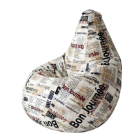 Кресло-мешок Газета, XL-Стандарт 130*95 см, жаккард, съемный чехол