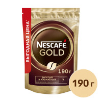 Кофе растворимый Nescafe Gold, 190 гр, вакуумная упаковка