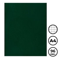 Тетрадь BG, A4, 96 листов, в клетку, на скрепке, бумвинил, суперэконом, зеленый