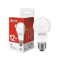 Лампа светодиодная In Home A60-deco-VC, LED, 1140Лм, 12W, E27, 4000K, нейтральный белый, форма груши