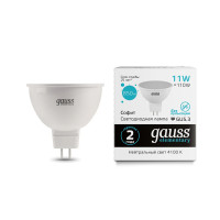 Лампа светодиодная Gauss Elementary LED MR16 11W GU5,3 4100K, холодный белый, форма рефлектор