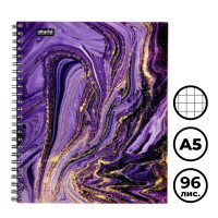 Тетрадь Attache Selection Fluid, А5, 96 листов, в клетку, на спирали, фиолетовая
