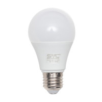 Лампа светодиодная SVC A60-9W-E27-4200K, 9 Вт, 4200К, нейтральный белый свет, E27, форма шар