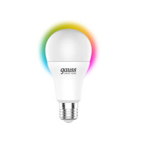 Лампа светодиодная Gauss Smart Home A60, 8,5 Вт, 2700-6500К, RGBW, E27, форма груша